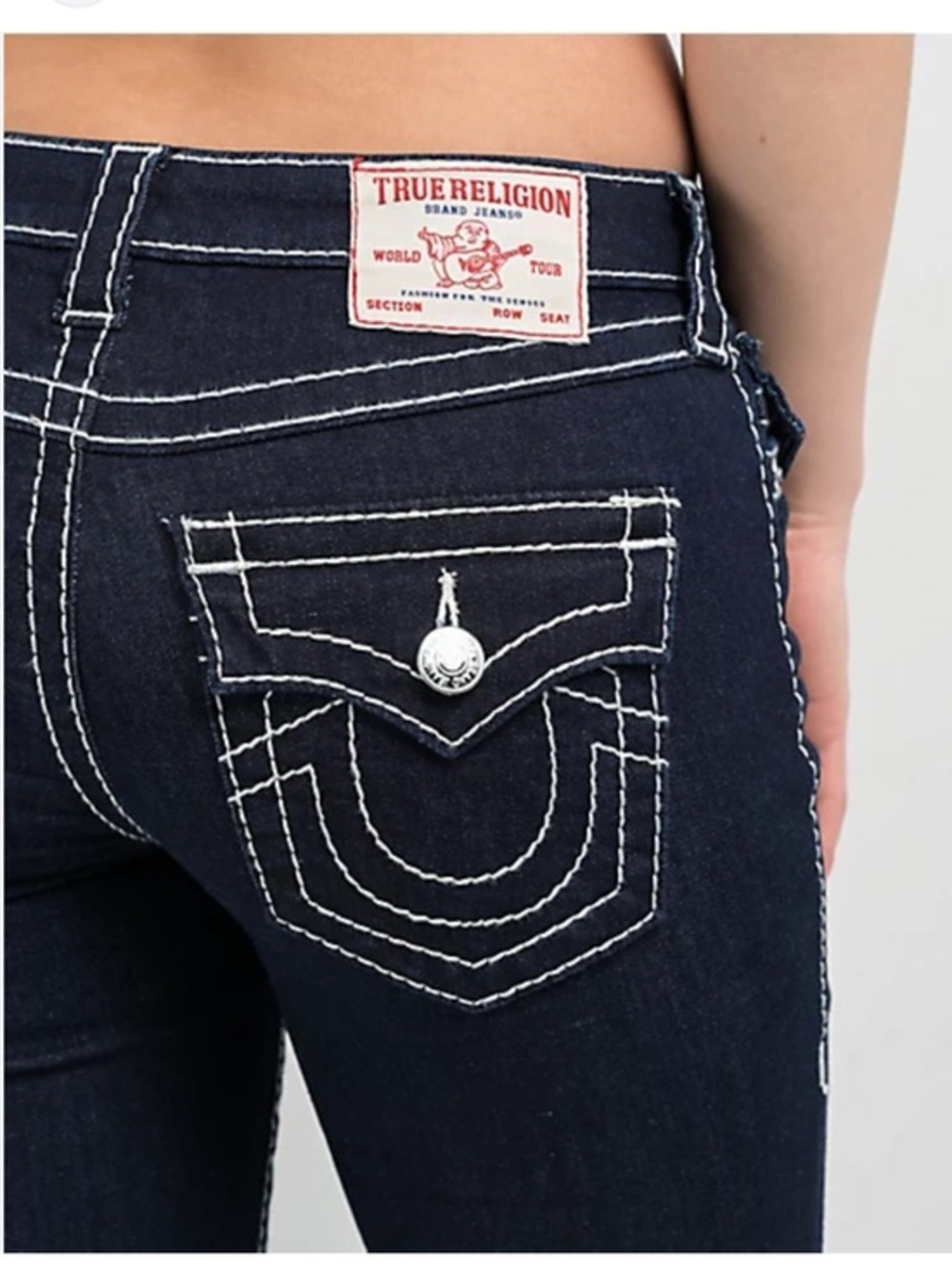 True Religion Naturaline Big T Skinny Flap Jeans Size 28